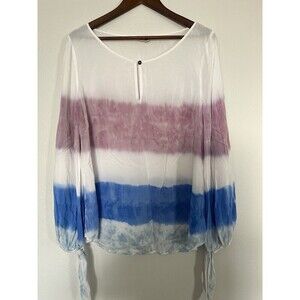 Holding Horses Top Women’s L Large Anthropologie Lightweight Boho Beachy Tie Dye